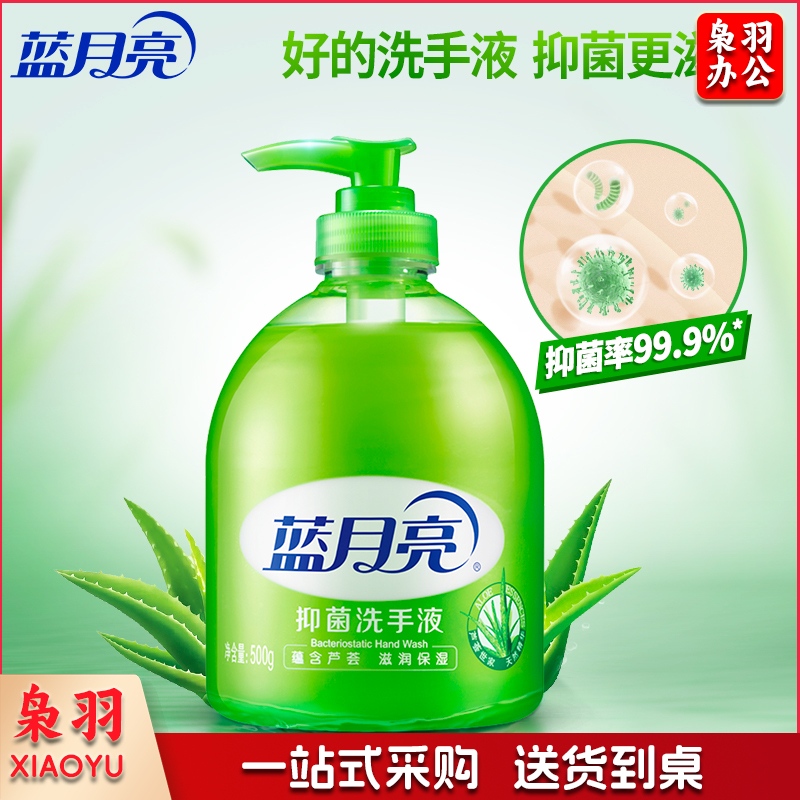 蓝月亮 芦荟抑菌洗手液 500g瓶 抑菌99.9% 泡沫丰富TJHX02220827238723