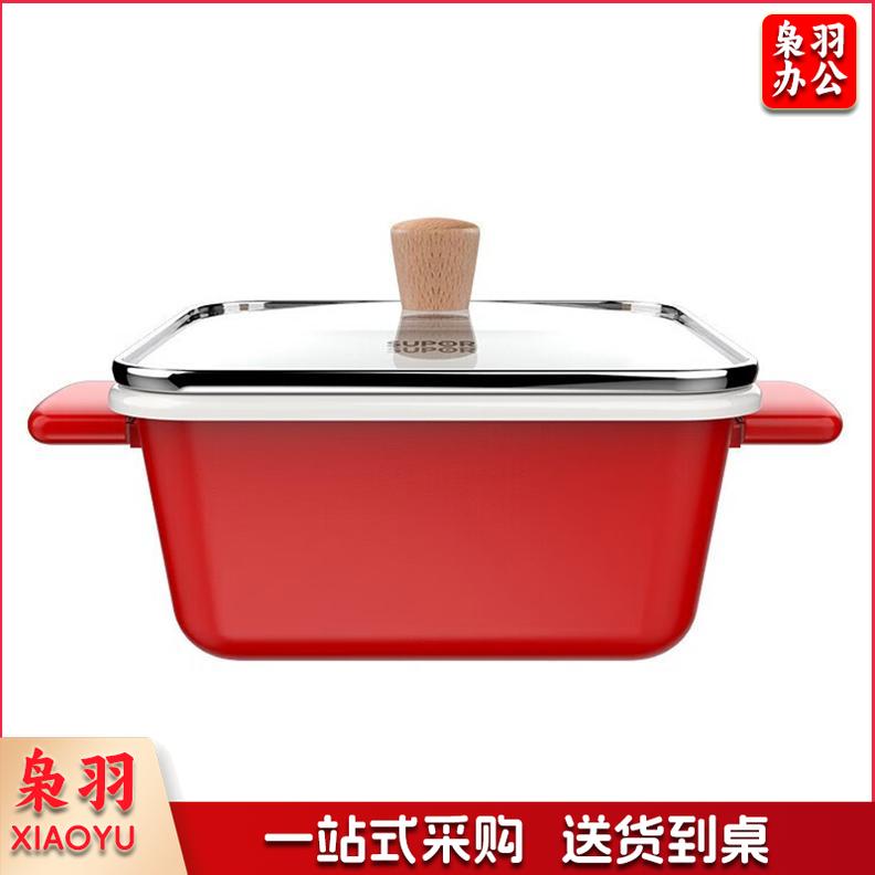 苏泊尔（SUPOR）辅食料理机轻珐琅悦享方形汤锅20CM 电磁炉明火锅具 VT20QF01烹调电器