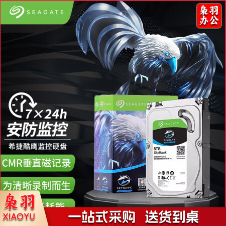 希捷(Seagate)ST8000VX010 监控硬盘8TB 256MB SATA 垂直 机械 PMR CMR 希捷酷鹰SkyHawk