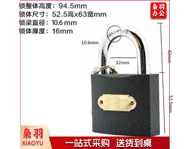 三环 63mm 铁挂锁(铜芯) 