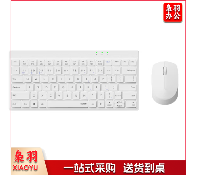 雷柏（Rapoo）8000GT升级款 80键无线/蓝牙多模键鼠套装 超薄紧凑便携无线键盘 笔记本电脑办公键盘鼠标 白色