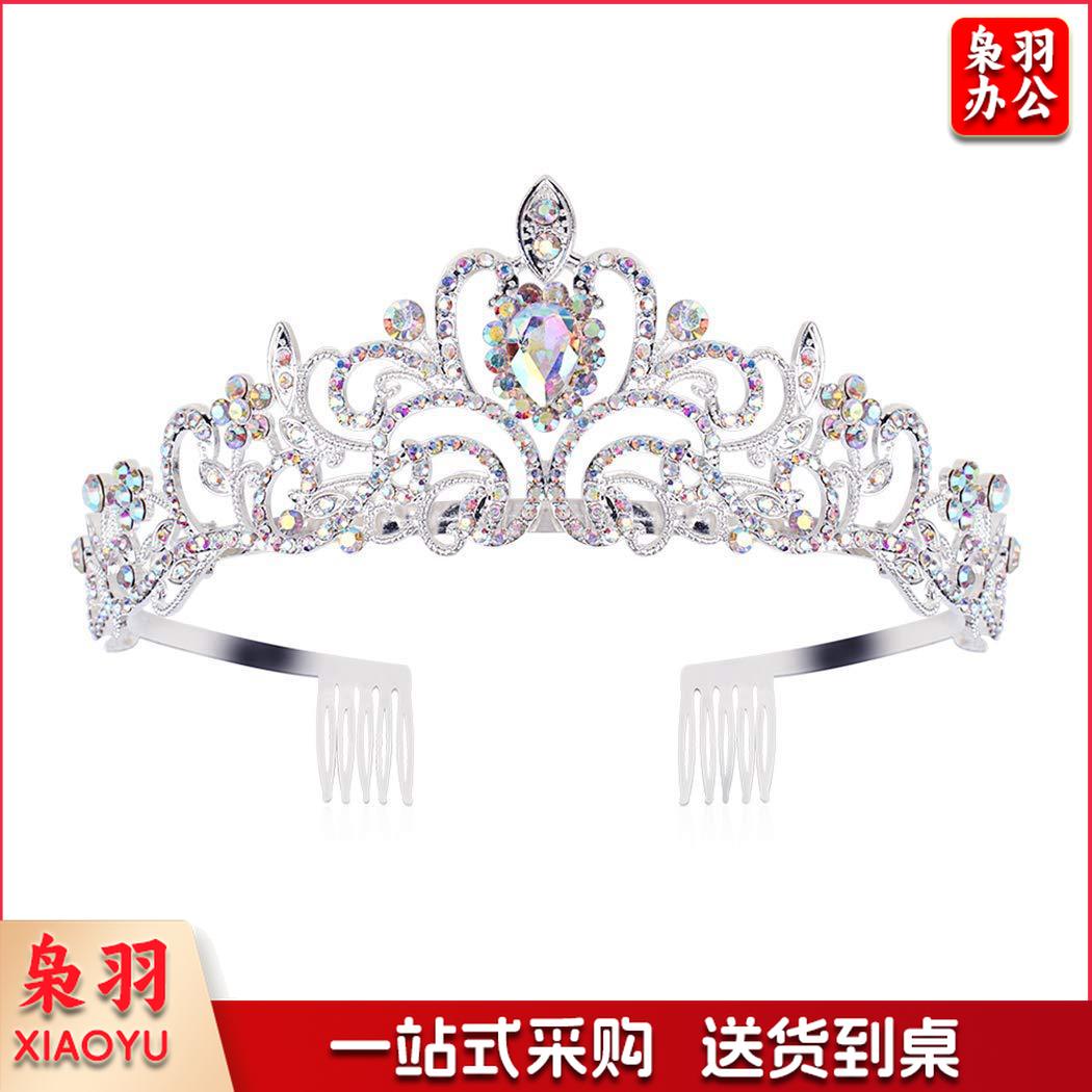 新款欧美时尚热卖水晶皇冠礼仪腰带绶带套装生日派对王冠头饰