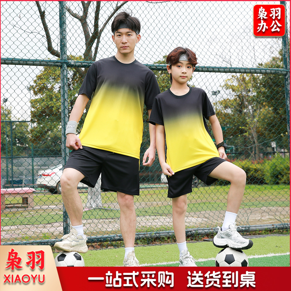 运动套装男健身衣服速干夏季冰丝短袖短裤t恤羽毛篮球足球跑步服