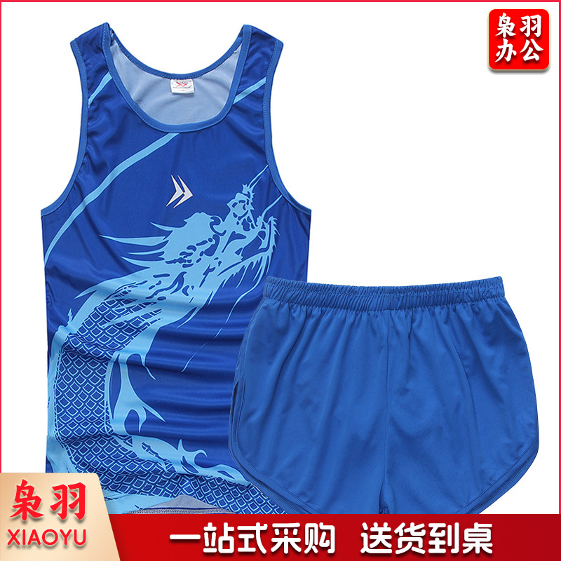 定制田径服套装男女健身背心运动会马拉松比赛学生中考跑步训练服