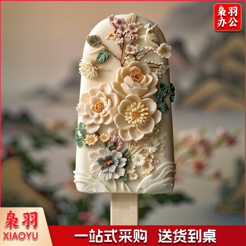 三信 文创繁花雪糕食品级硅胶模具 手工DIY旅游景区冰淇淋模具（繁花雪糕A XG-101）
