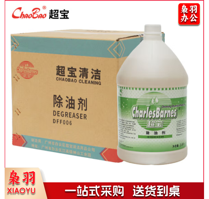 超宝（CHAOBAO) 强力除油剂 3.8L*4 厨房重油污清洗剂酒楼餐馆不锈钢厨具除油 DFF006