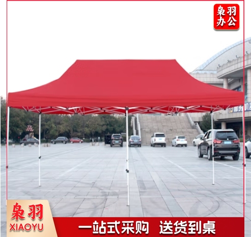 广告帐篷 户外四脚停车遮阳棚夜市摆摊烧烤活动展销棚自动加强升级款3*6红色