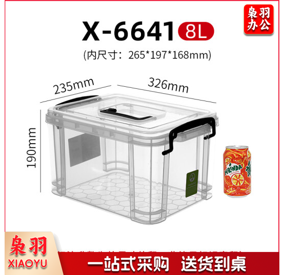 整理箱塑料透明有盖小号储蓄储物收纳箱子(长42*宽29*高25)