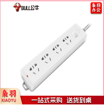 公牛（BULL）GN-410插座 4位总控1.8米