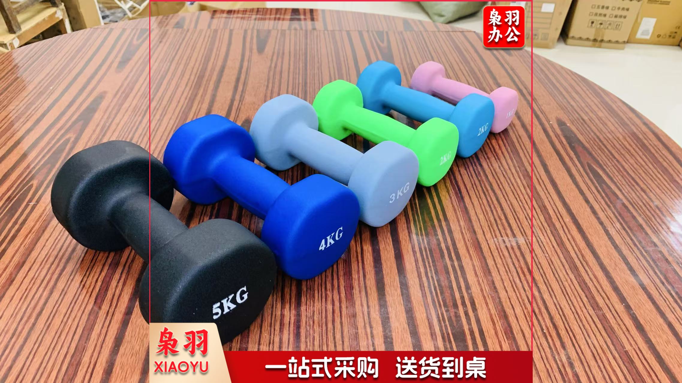 男女家用家庭健身肌肉塑形手臂轻重量哑铃1kg  红色