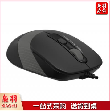 双飞燕（A4TECH）FM10 鼠标 有线鼠标 办公鼠标 便携鼠标 对称鼠标 防滑双色裙翼 时尚 遂空灰