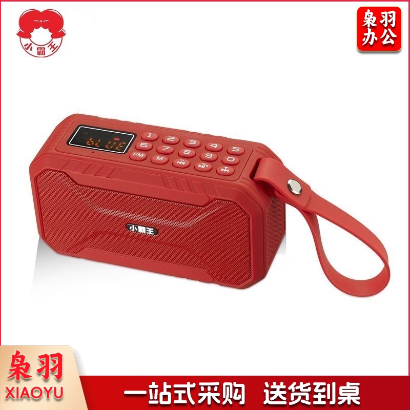 小霸王 D100蓝牙音箱迷你低音炮带收音机户外便携式插卡U盘广场舞小音响 红色