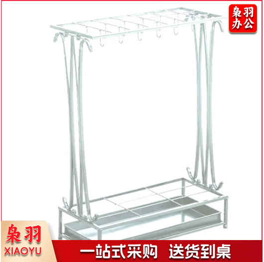 弘工HG-BYS2124雨伞架办公室酒店大堂落地雨具收纳架 白色21孔24钩