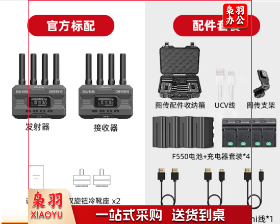 无线图传影眸HE 免采集卡直播手机ipad 350M高清监看图传 单反微单相机直播图传设备 影眸HE图传+550电池*4+收纳箱*1+高清线