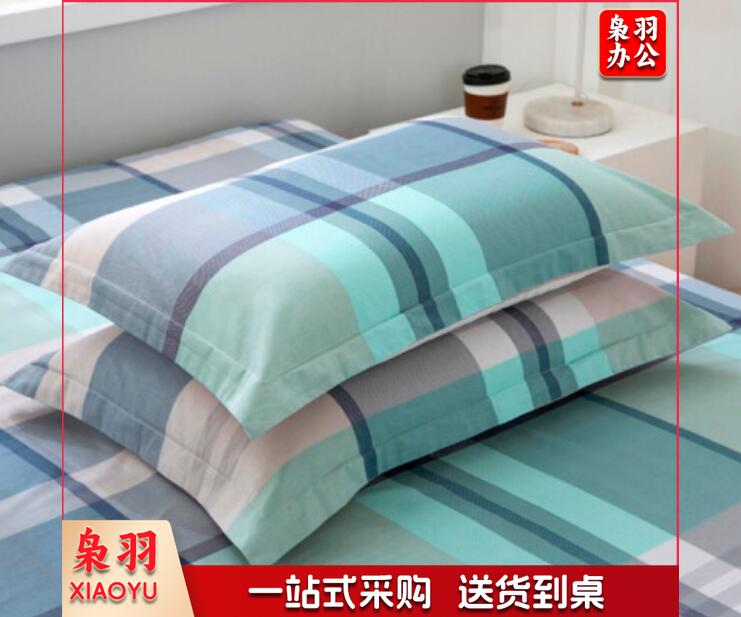 全棉枕套纯棉 奢 48*74cm白缎条、100%棉、纱织60*60加密、缩水率5% (一只装)
