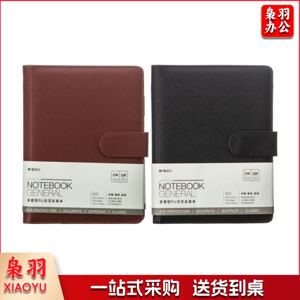 晨光APYF5T74 25k普惠PU活页皮面本100页 颜色随机