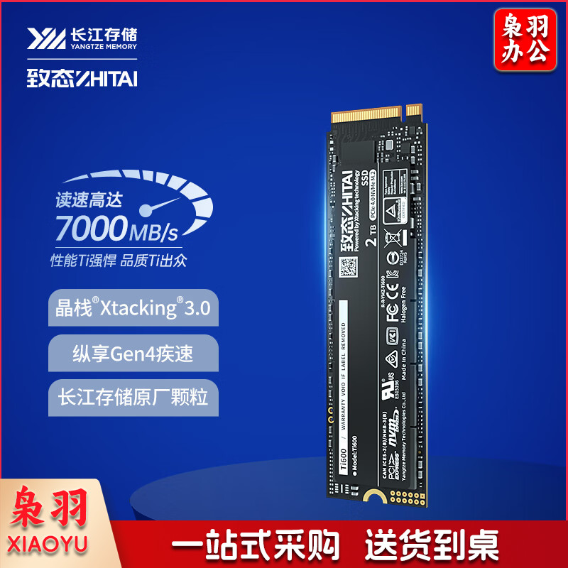 致态（ZhiTai）Ti600 2TB 长江存储 2TB SSD固态硬盘 NVMe M.2接口 Ti600系列 (PCIe 4.0 产品)（国产存储）