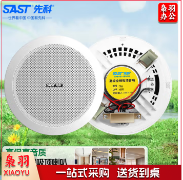 先科(SAST)X6 吸顶喇叭天花音响 吊顶背景音乐嵌入式商场店铺公共广播音箱 6寸