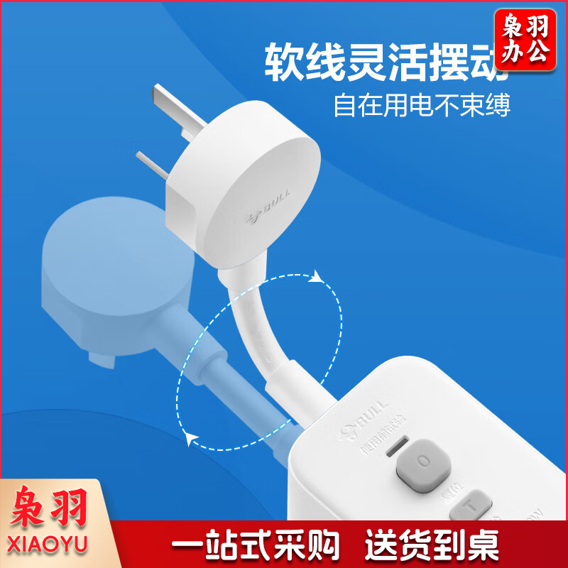 公牛(BULL)漏电保护器插头10A热水器空调防漏电插头转换器 漏电保护转换器10A 即插即用GN-711