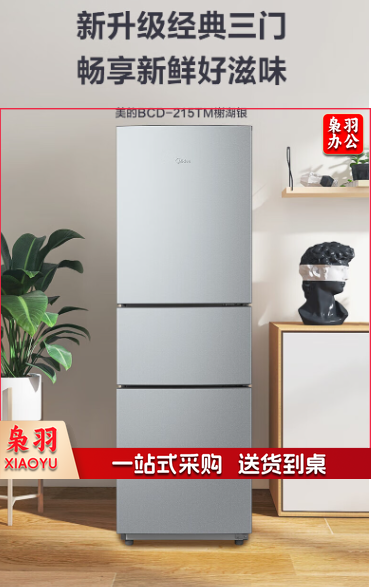 美的电冰箱BCD-215TM榭湖银