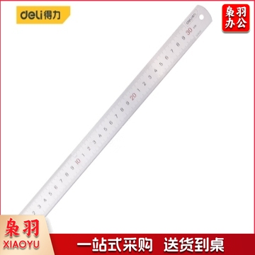 得力(deli)  8463不锈钢直尺刻度尺 30cm