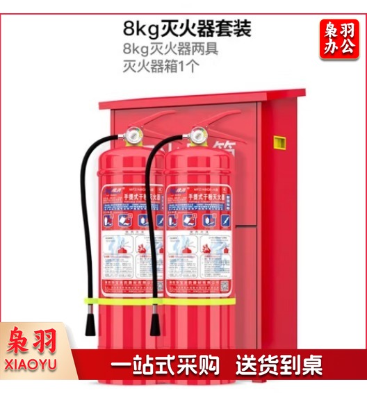 绿消 8公斤干粉灭火器2具+灭火器箱组合 消防商用灭火器套装