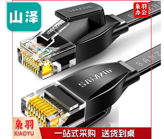 山泽(SAMZHE)HBP603 六类网线 CAT6类千兆无氧铜扁平网线 黑色3米