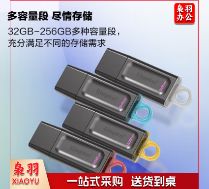 U盘 金士顿256GB USB3.2 Gen 1 U盘  大容量U盘 写入速度10Mb/s,读取速度60Mb/s