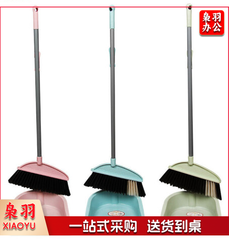 扫把簸箕套装 扫地扫帚塑料 笤帚撮箕扫把簸箕套装 搓斗畚箕 颜色随机/