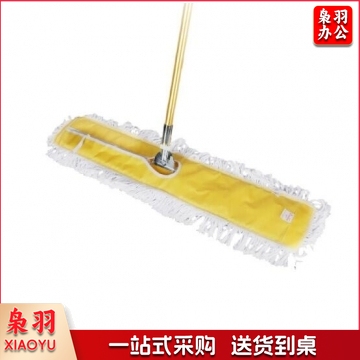 平板拖把大码尘推 瓷砖地板加厚加长棉线排拖推 黄色90cm整套 QJ.592
