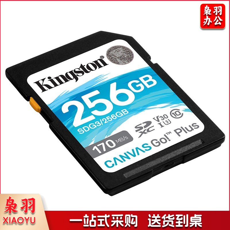 金士顿(Kingston)SD存储卡 U3 V30 4K高速相机单反微单内存卡 class10 SDG3/256G【读速170M/S 丨4K超清】