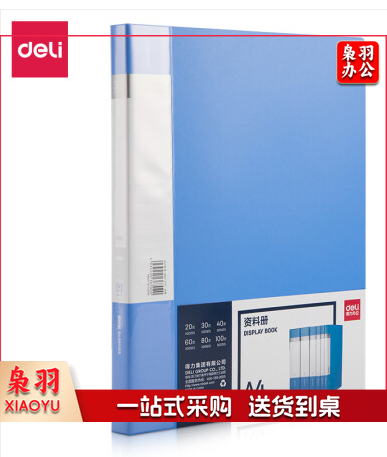 得力(deli) 文件夹资料册透明插页袋文件40页收纳夹档案夹5004ES 单个装