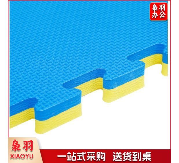 BJjj-333 泡沫垫防滑跆拳道地垫 加厚拼接地板垫 T型纹黄蓝 厚2.5cm 1*1米