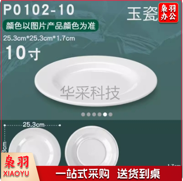 A5密胺仿瓷餐具白色圆盘10寸