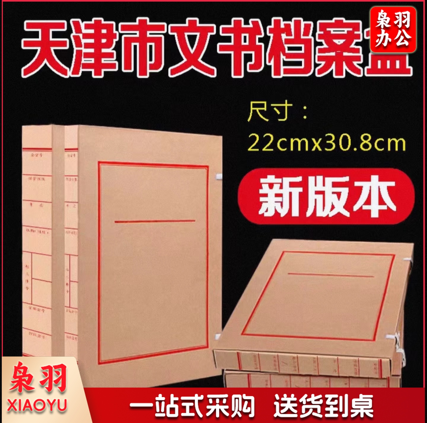 天津市文书档案盒 牛皮纸档案盒 文书档案盒30mm 天津市档案局监制新版老版22*30.8cm（背宽2厘米）