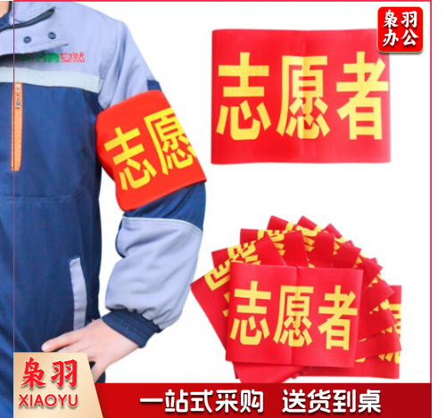袖标 志愿者袖标 10个装带别针 安全员袖套 治安巡逻 值勤肩带 执勤袖标标牌 礼仪带 标志 10个起售 定制内容联系客服