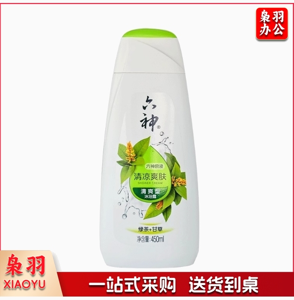 六神清凉爽肤沐浴露 450ml 绿茶+甘草