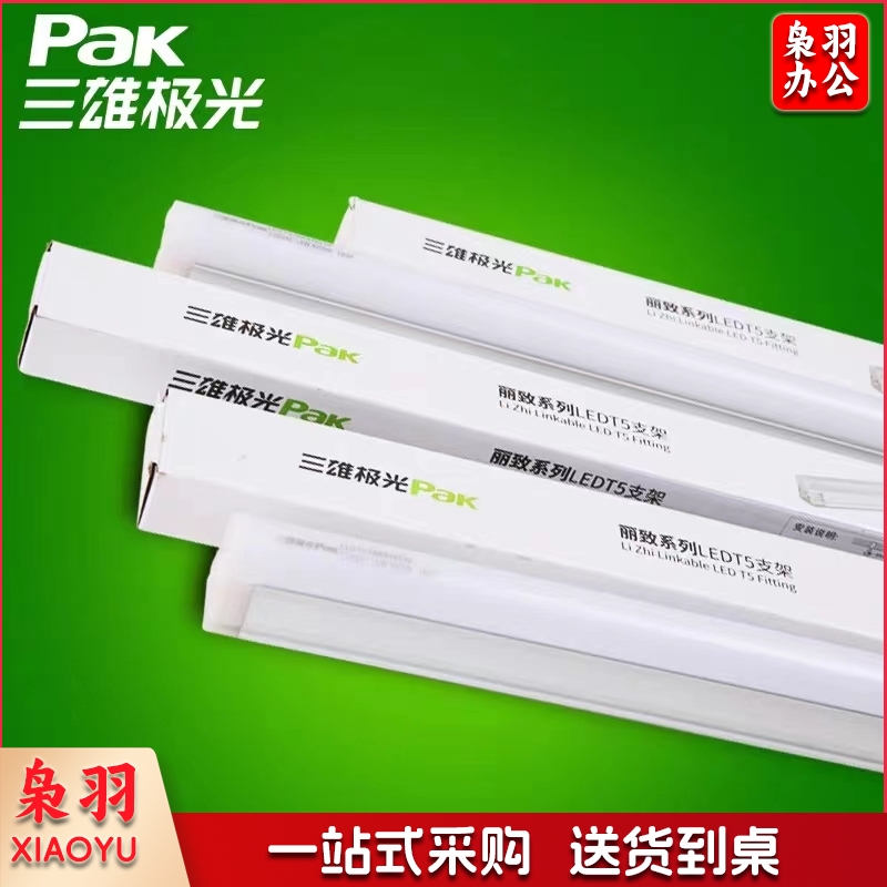 三雄极光 led灯管一体化t5支架无影灯管灯带 led日光灯长条节能灯具套装 16W 1.2米