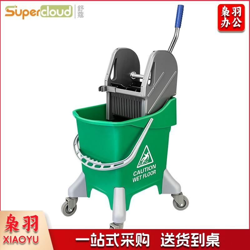 白云清洁（baiyun cleaning）手压式榨水车单桶免手洗拖把挤水车商用 AF08088（31L）