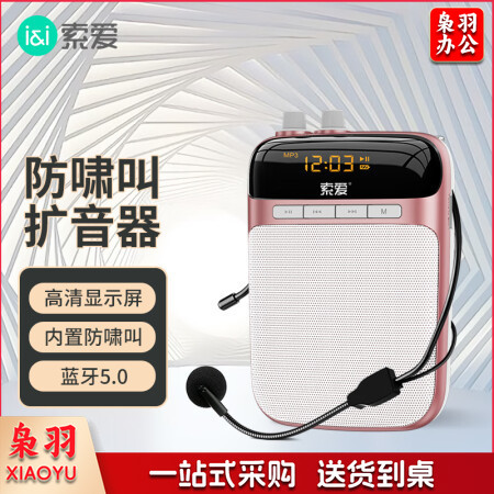 索爱(soaiy)S318防啸叫小蜜蜂扩音器蓝牙教师专用喇叭导游导购麦克风音箱便携麦克教讲课扩音机
