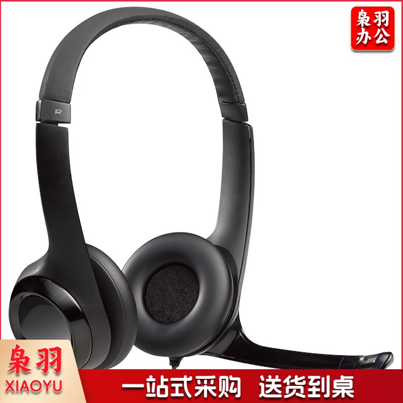 罗技(Logitech) H390头戴式耳机 电脑耳机麦克风 多功能立体降噪耳麦 教育办公培训带话筒 黑色