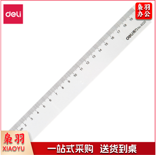 得力(Deli) 6220 直尺 20cm 透明 30只/包