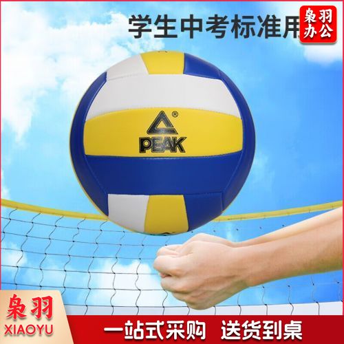 匹克(PEAK)排球中小学生专用排球男女生软式硬排沙滩比赛排球 5号机缝排球 YQ11306 蓝白色