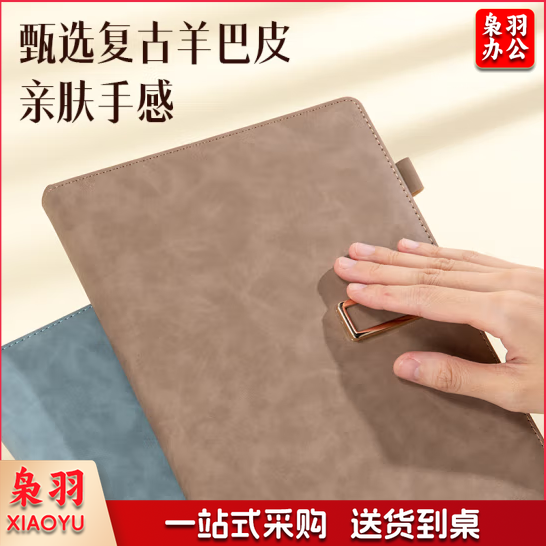 得力(deli)25K/128张羊巴皮笔记本子教师节礼物开学礼物 加厚精美软面皮面本记事本日记本办公用品 黑色BP149