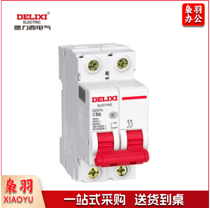 德力西 DZ47S 2P C型 50A 断路器空气开关