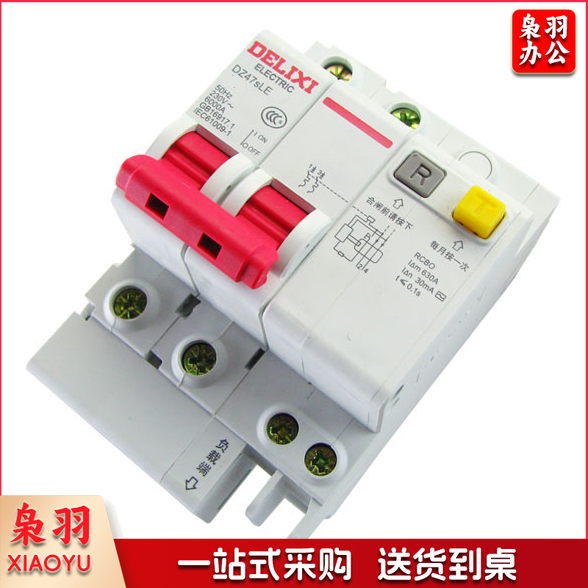 德力西空气开关带漏电保护器 DZ47sLE 2P  25A