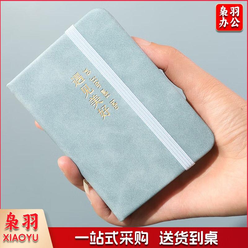 枭羽 XIAOYU口袋本手账本笔记本子 便携随身记事小本子 学生文具办公用品 JD100-31 天蓝色