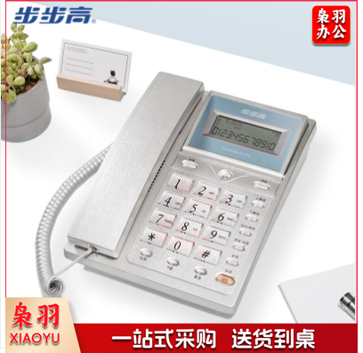 步步高电话机（BBK） 电话机座机 固定电话电话机 办公家用电话机 免电池 60度翻转屏 HCD6101流光银