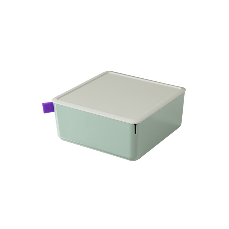 得力 XDM11 桌面收纳盒 自由组合带盖浅灰色