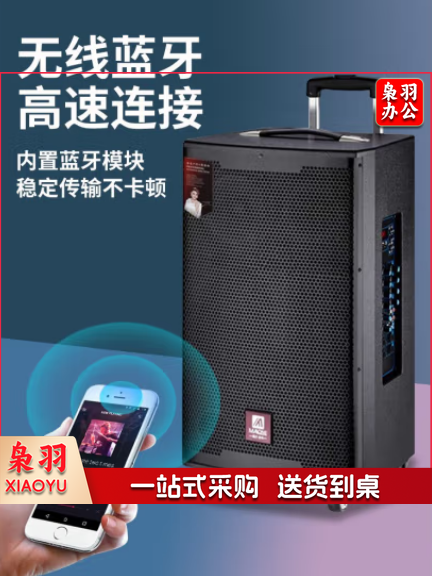 曼龙(MALONE)M-10便携拉杆音响大功率重低音 锂电池电池+2支话筒